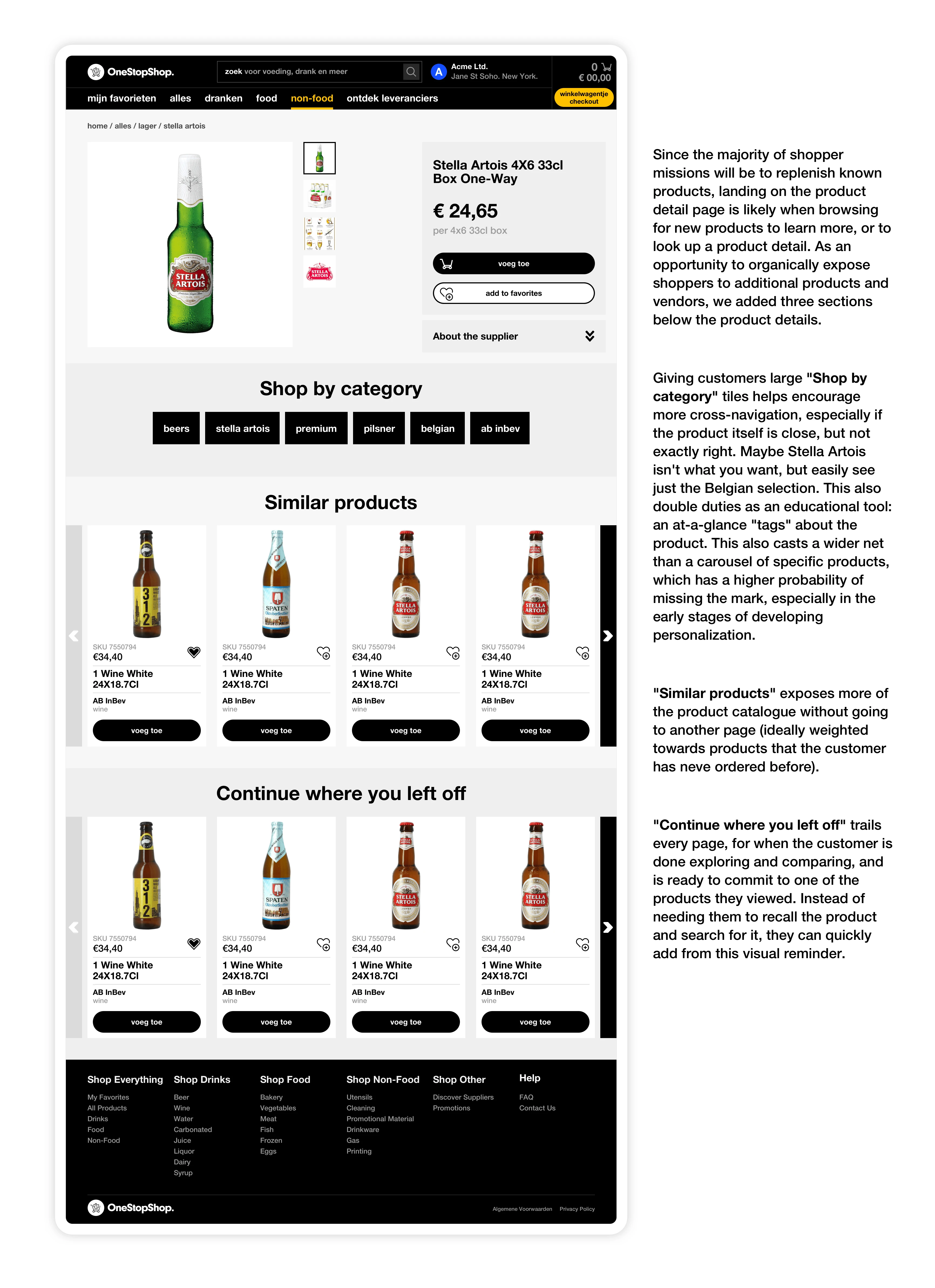 Complete OneStopShop product-detail presentation with product imagery, pack information and related products